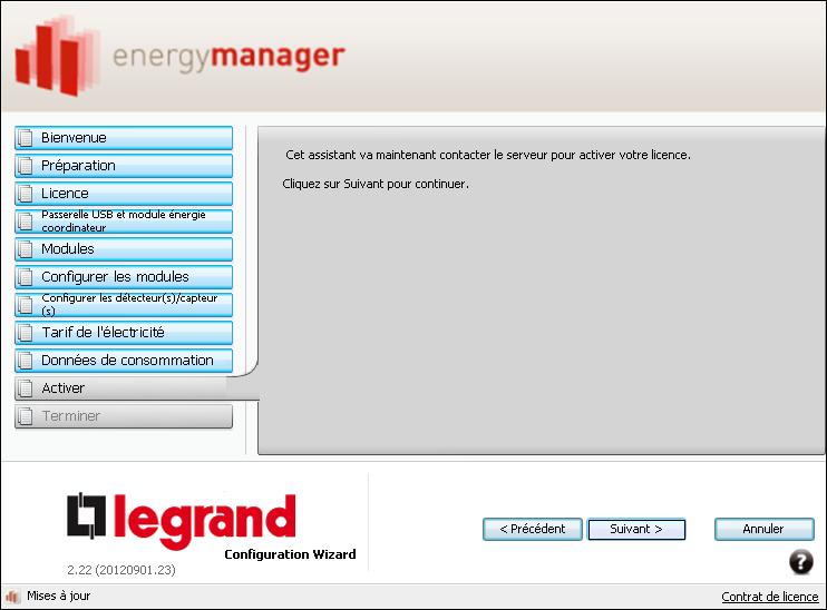Installation de Energy Manager de Legrand