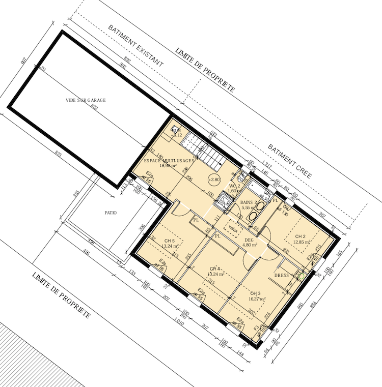 Pieuvre électrique plan architectural