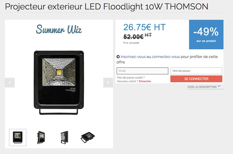 ventes privées bricolage batiwiz sas Batiwiz promotion spot extérieur LED