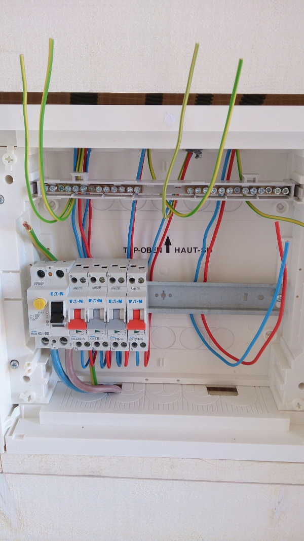 le raccordement électrique d'un tableau secondaire