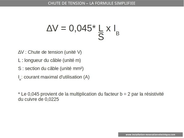 formule chute tension simplifiee