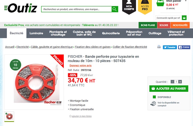commande de matériel chez Outiz avis de commande outiz