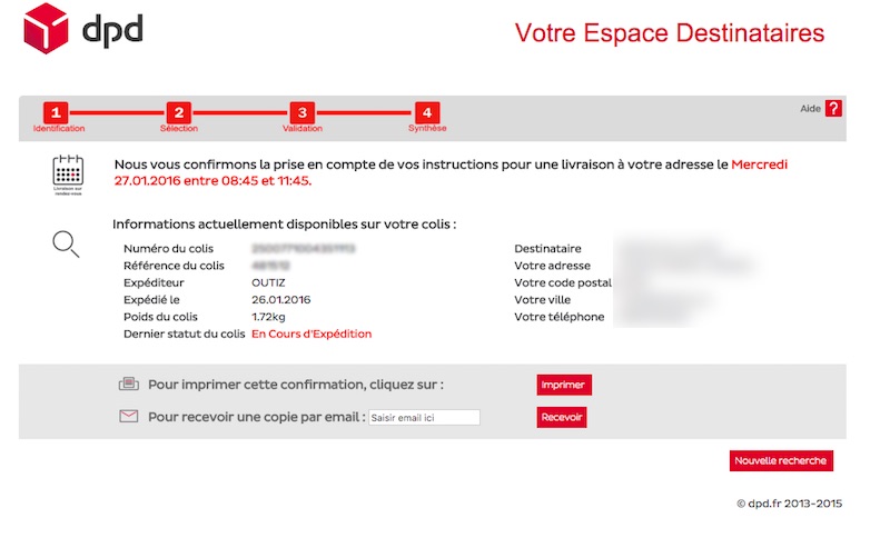 commande outiz avis livraison rapide commande de matériel chez Outiz