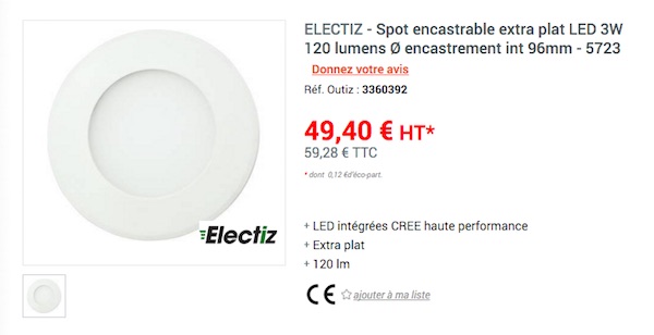 spot led extra plat avis hauteur faible sous plafond