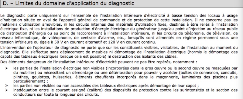 extrait Diagnostic électricité obligatoire