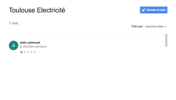 avis négatif google commentaire