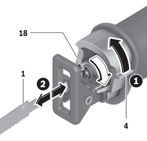 changer une lame du la Scie sabre Bosch sans fil GSA 18V-32