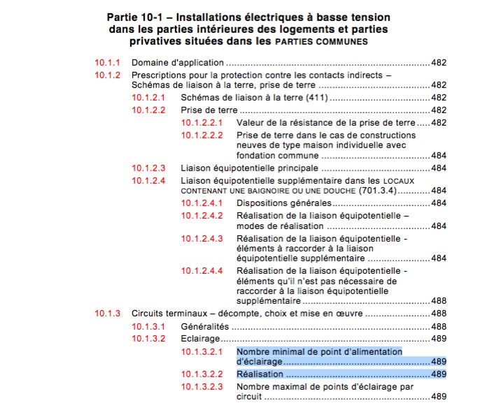 penser l'éclairage d'une pièce avec la norme en électricité