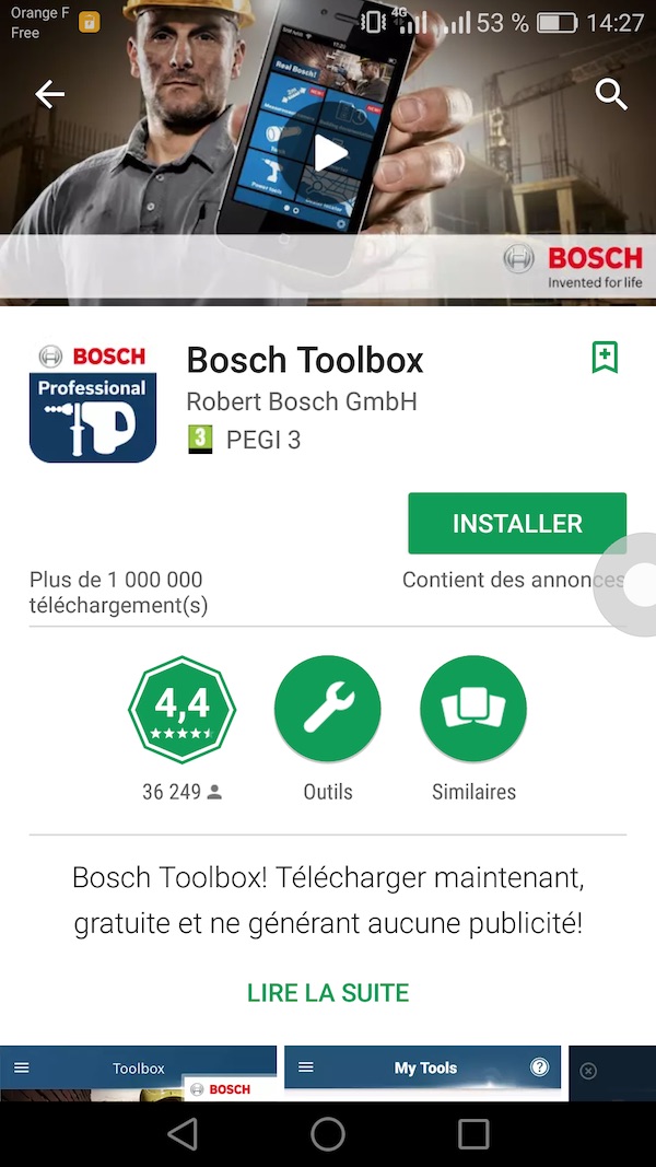 test outillage connecté Bosch meuleuse angulaire PSC 18V