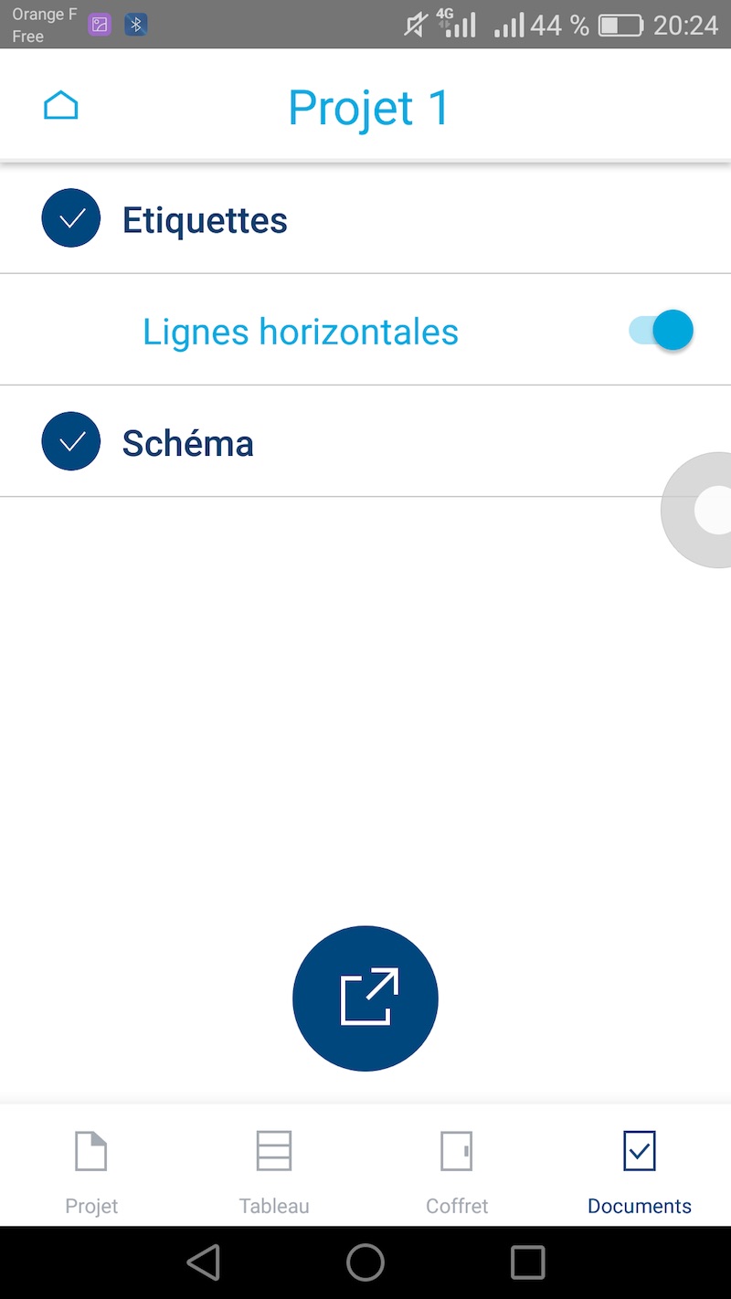 schéma unifilaire hager avec application pour smartphone