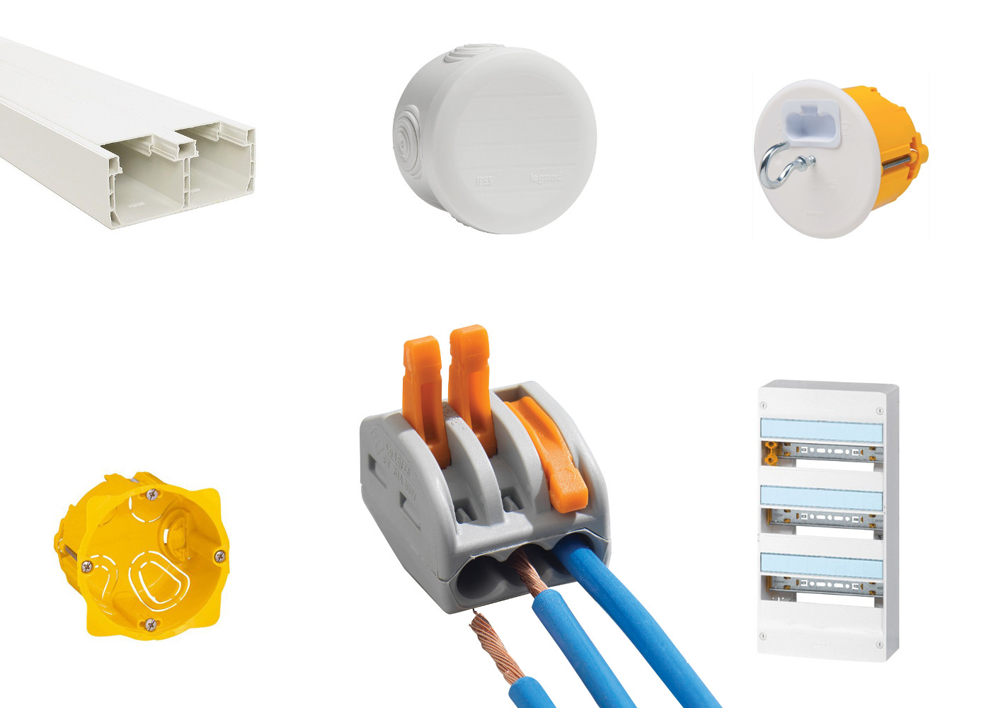 Câblages électriques: boite de dérivation, moulure, DCL, tableau électrique  