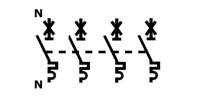 Disjoncteur électrique tétrapolaire explication