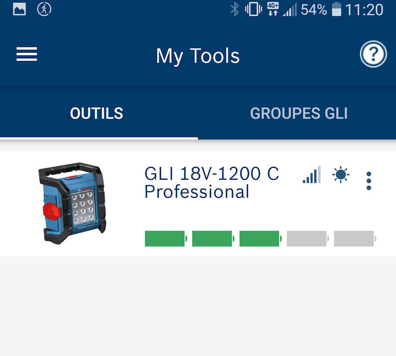 outillage bosch bleu connexion bluetooth