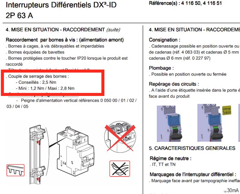 explication serrage vis disjoncteur tableau électrique