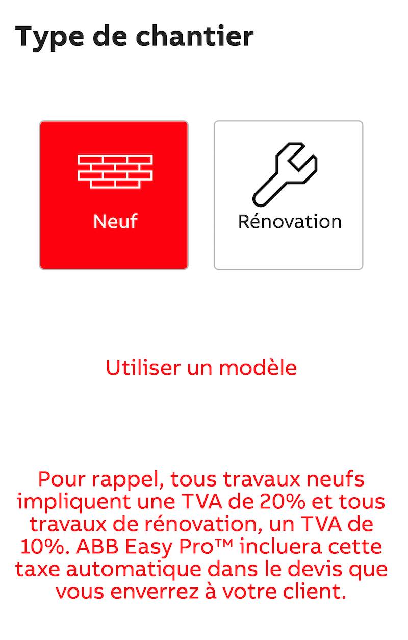 application de smartphone pour électricien ABB Easy Pro