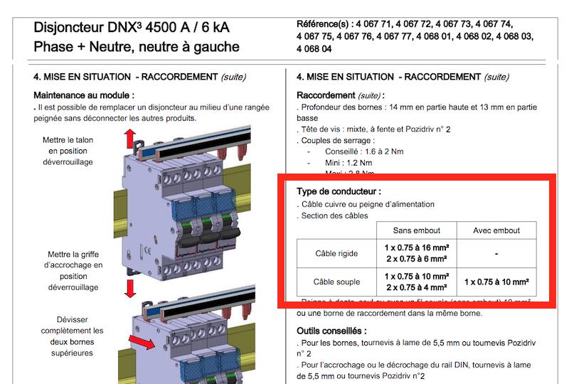 Nombre de fils sous un disjoncteur, que dit la norme