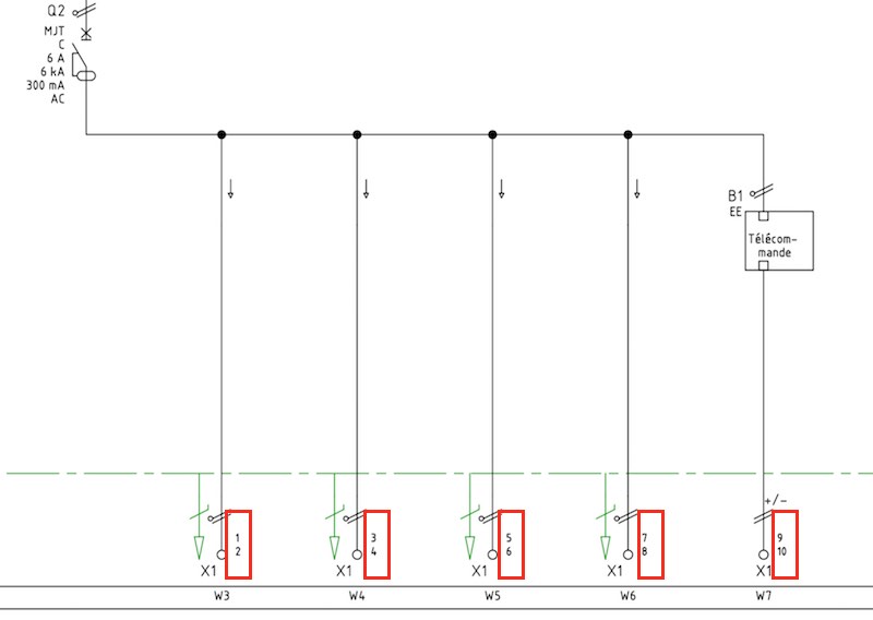 règle numérotation bornes armoire électrique