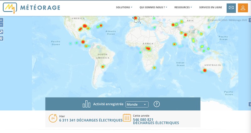 carte orages en temps réel