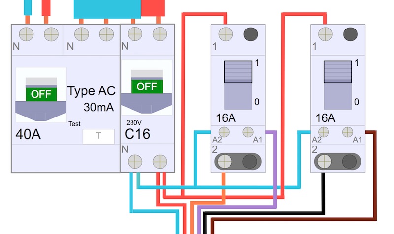 comment brancher deux télérupteurs sous un même disjoncteur