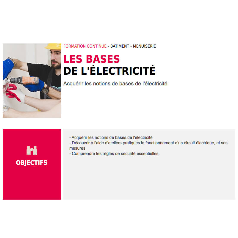 formation en électricité pour artisan