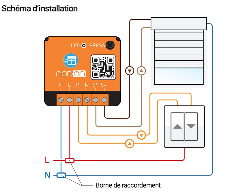 contrôle volet roulant électrique avec module domotique NODON