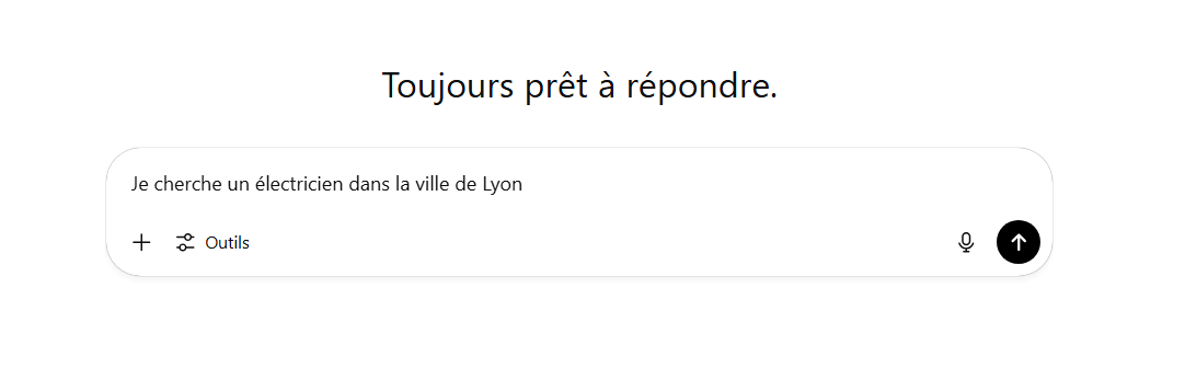 Recherche ChatGPT Electricien Lyon