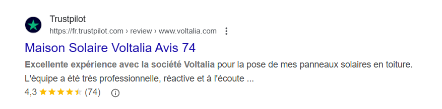 Note globale Voltalia Trustpilot