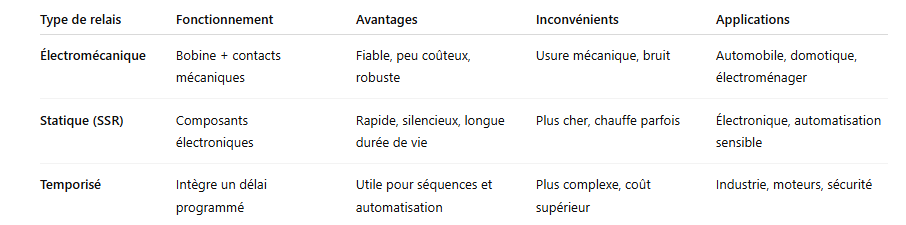 Types de relais