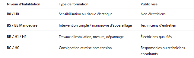 formation habilitation électrique et recertification