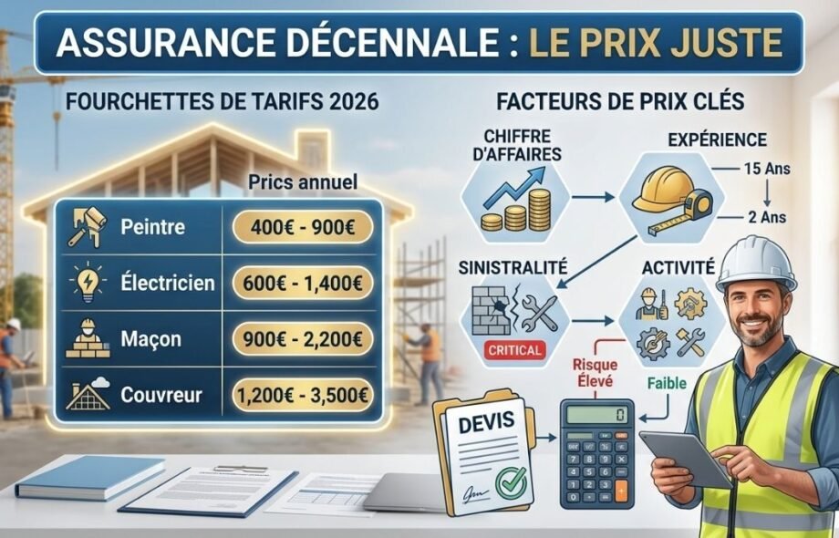 Quel est le prix d&rsquo;une assurance décennale ? Facteurs et tarifs 2026