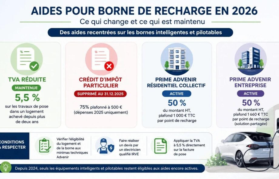 Borne de recharge : prix, installation et aides 2026