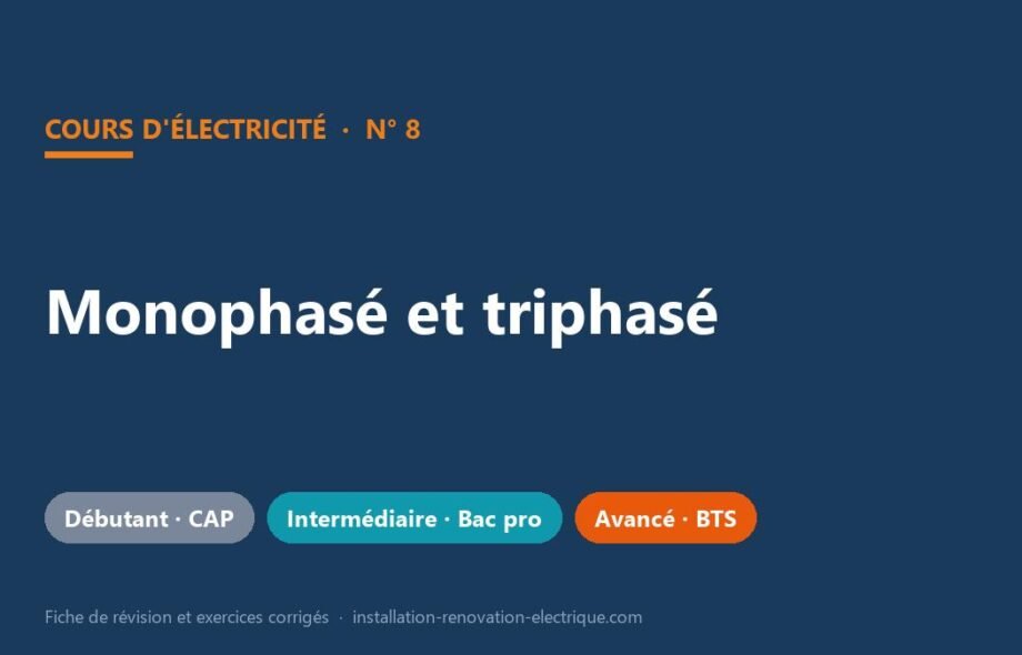 Monophasé et triphasé : le cours pour comprendre le 230 V et le 400 V, avec exercices
