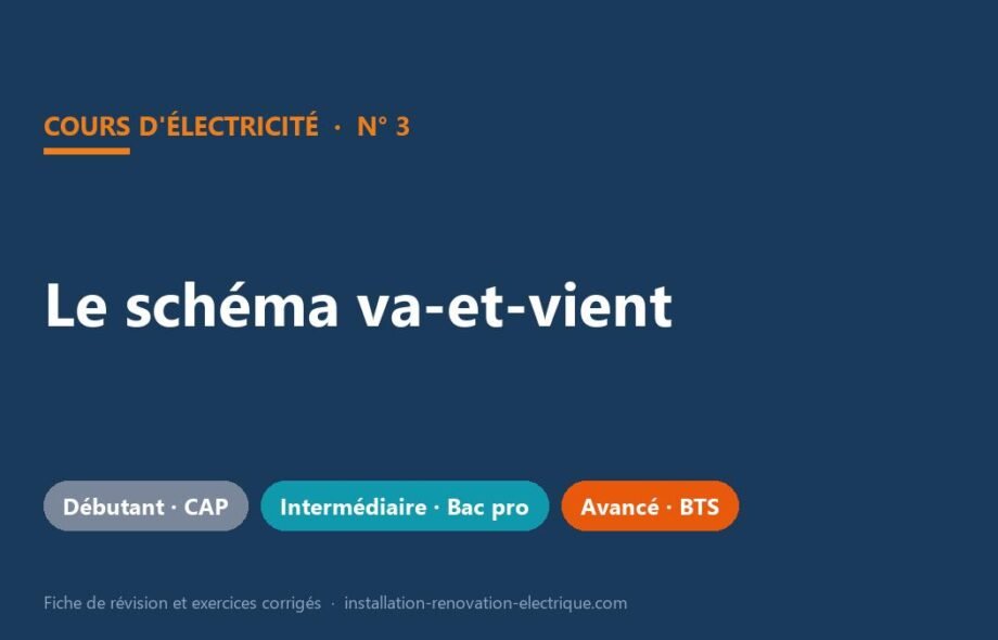 Le schéma va-et-vient : cours, câblage et exercices corrigés