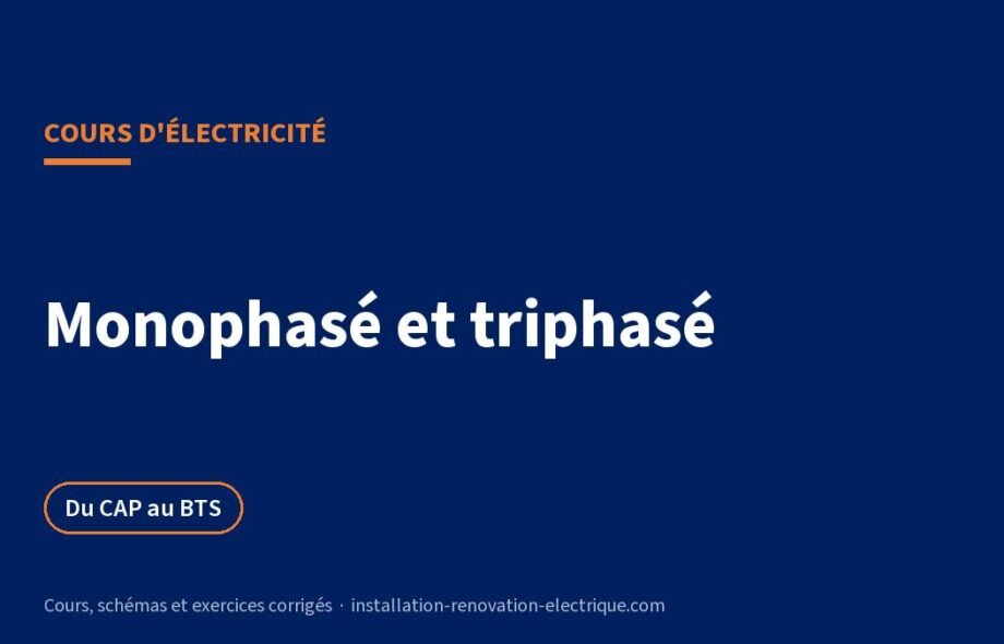 Monophasé et triphasé : le cours, du 230 V au 400 V, avec exercices