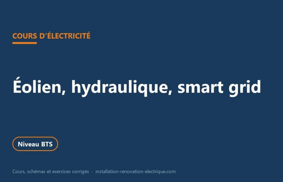 Éolien, hydraulique et réseaux intelligents : cours BTS et exercices