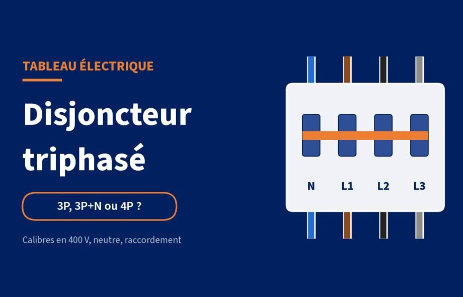 Disjoncteur triphasé : tripolaire ou tétrapolaire, calibre et raccordement